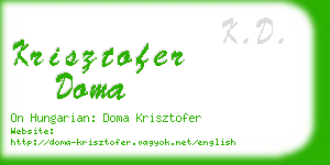 krisztofer doma business card